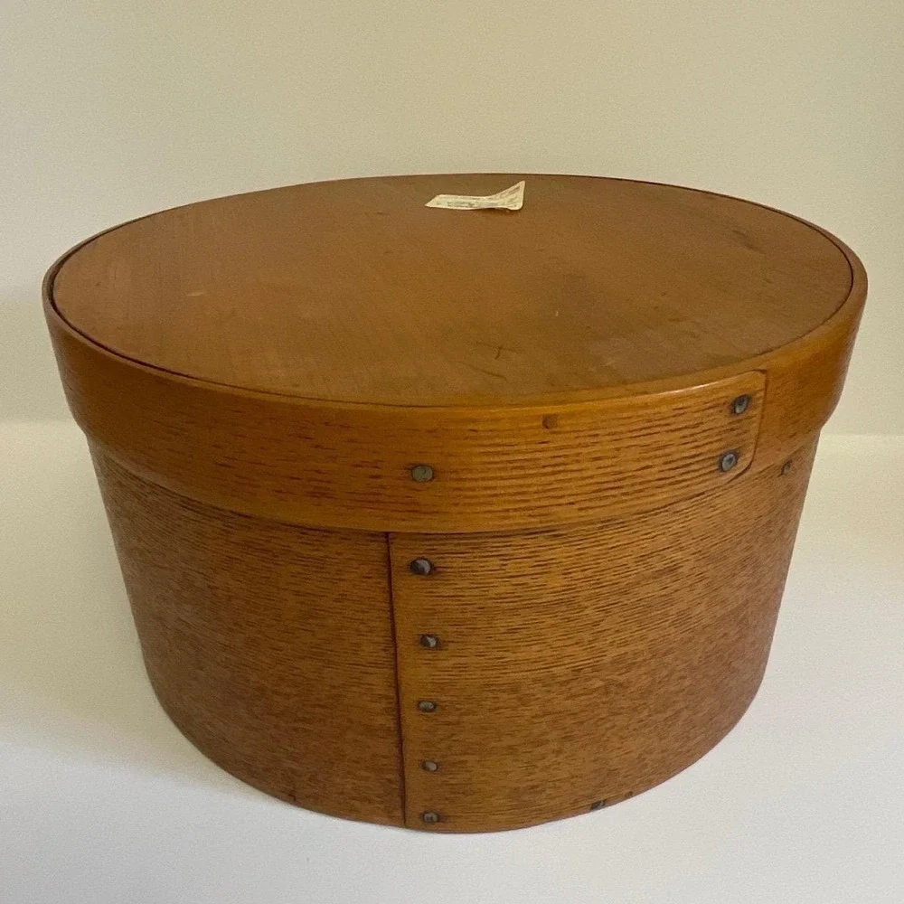 Antique Round Bentwood Wooden Pantry Box 1898 Handwritten Inscription 10 Inch